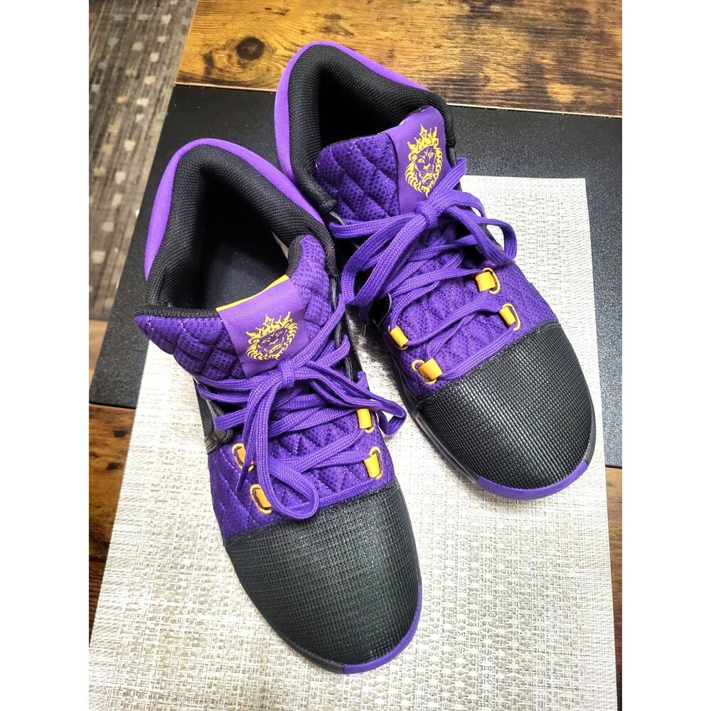 Lakers Nikes LeBron Witness 5 Fierce Purple Black Gold Sneakers Size 12